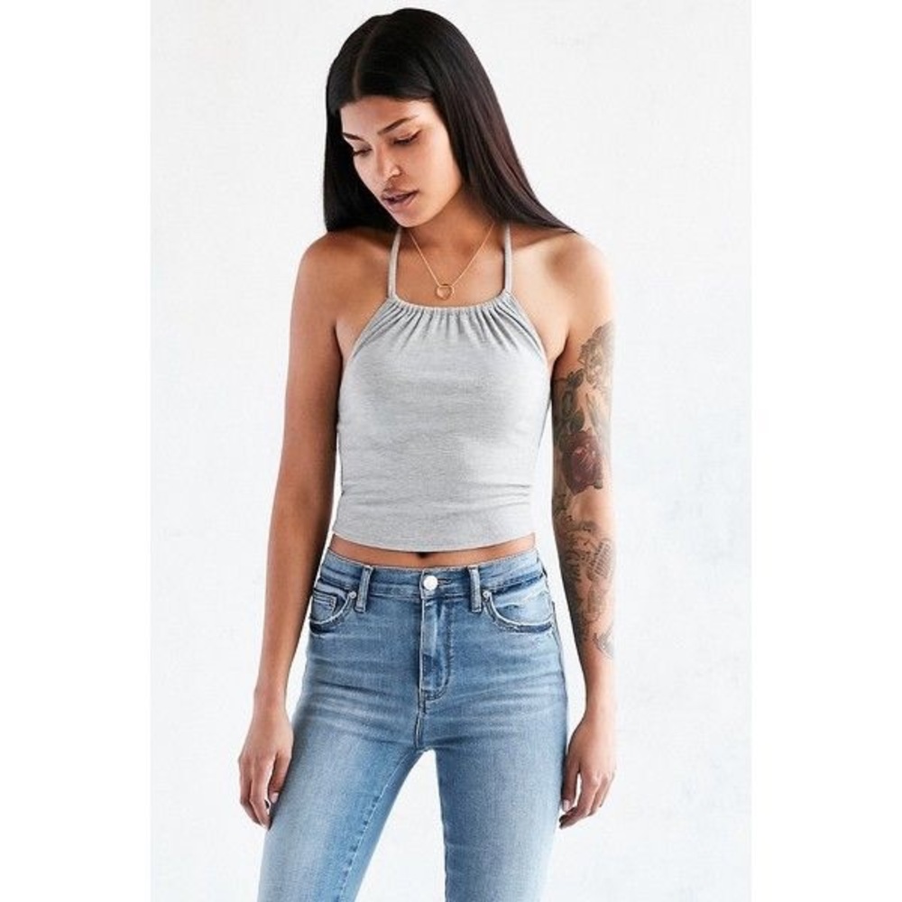 BDG gray halter crop top